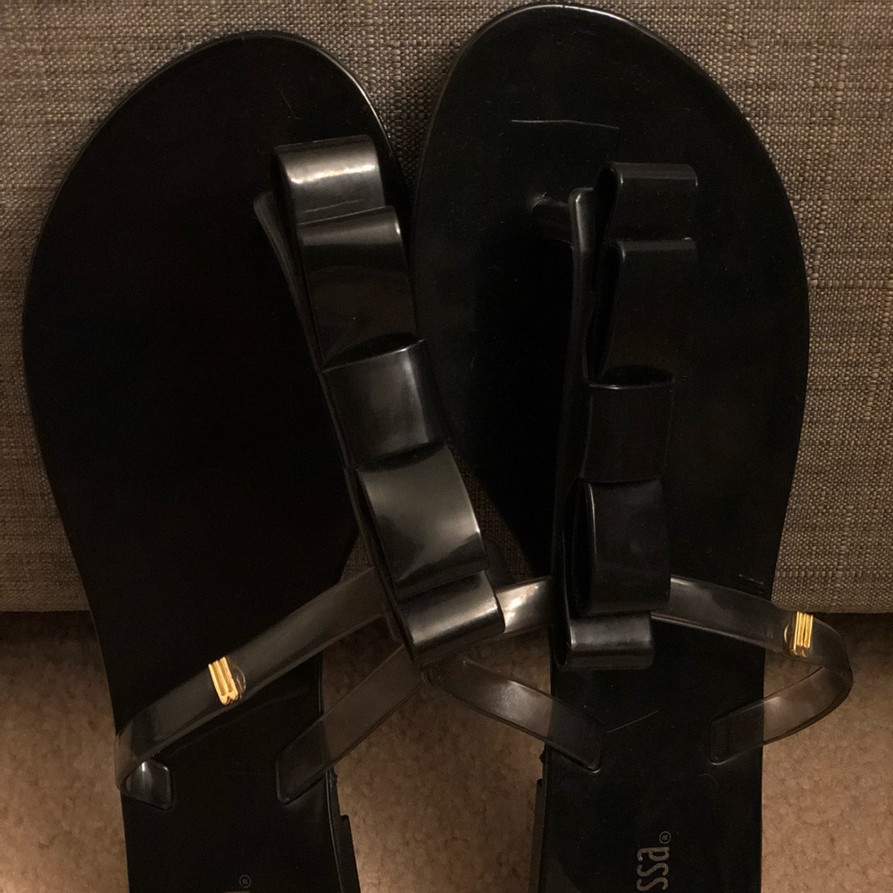 Melissa Black Bow Jelly Flip Flops